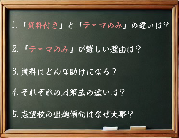 「資料付き」と「テーマのみ」徹底比較！小論文で差がつく本当の違いとは？の画像